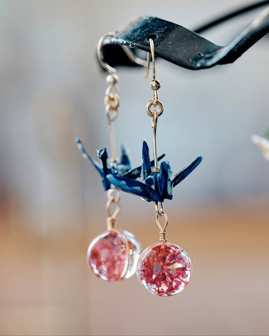 Origami Earrings - Serenity Garden origami Crane