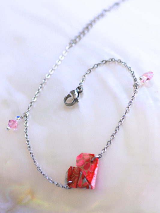 Handmade Origami Bracelets – Swarovski Crystal Heart Design
