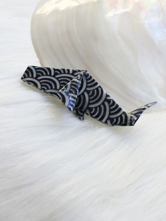 Handmade Whale Brooch – Deep Blue Tide Ocean Design