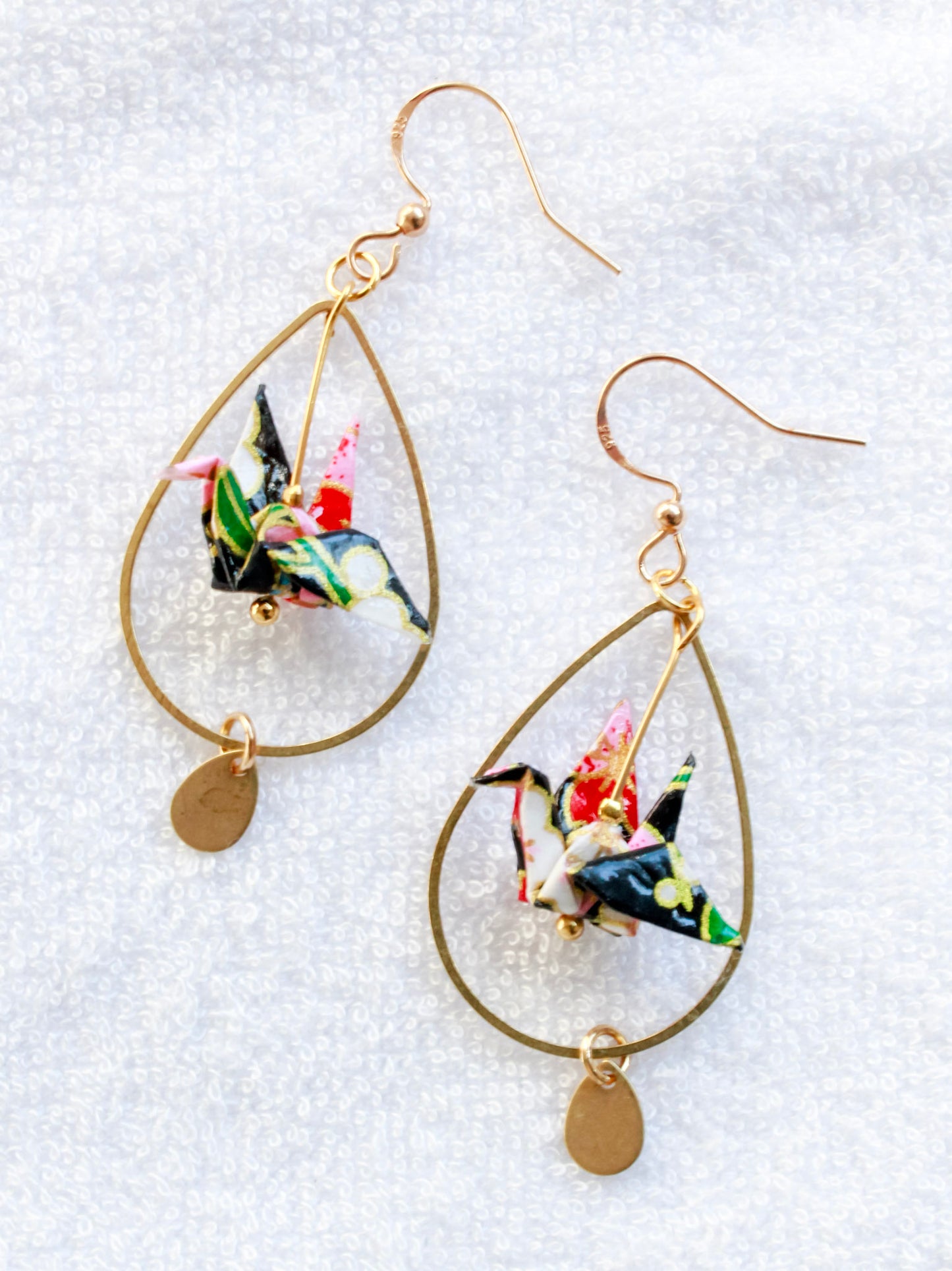 Whimsy-Crane-Teardrops-Artful-Flip-Earrings