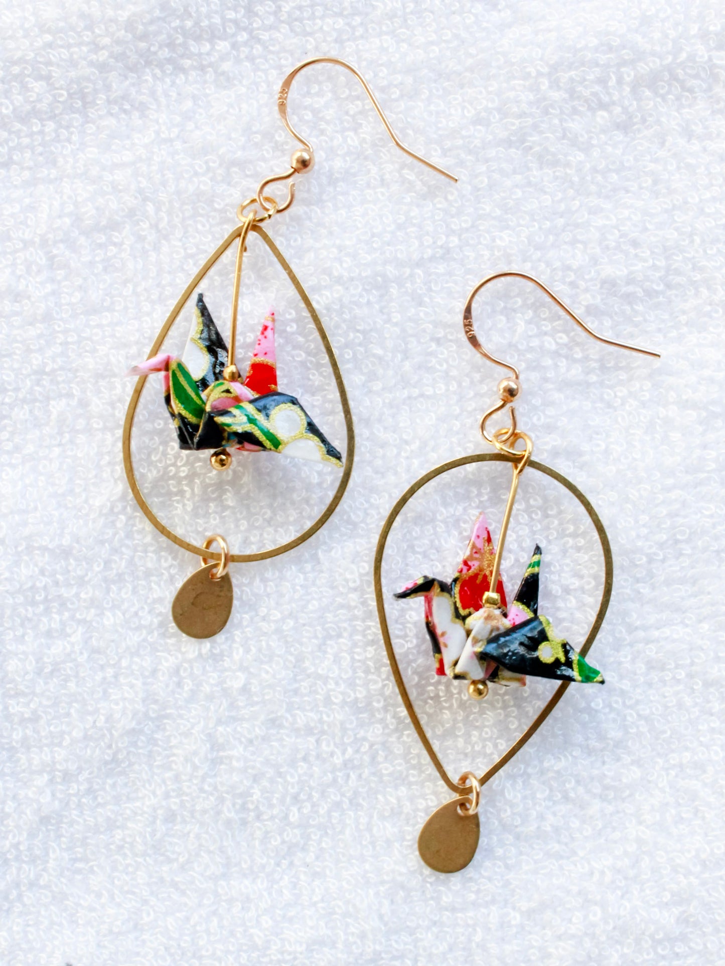 Whimsy-Crane-Teardrops-Artful-Flip-Earrings