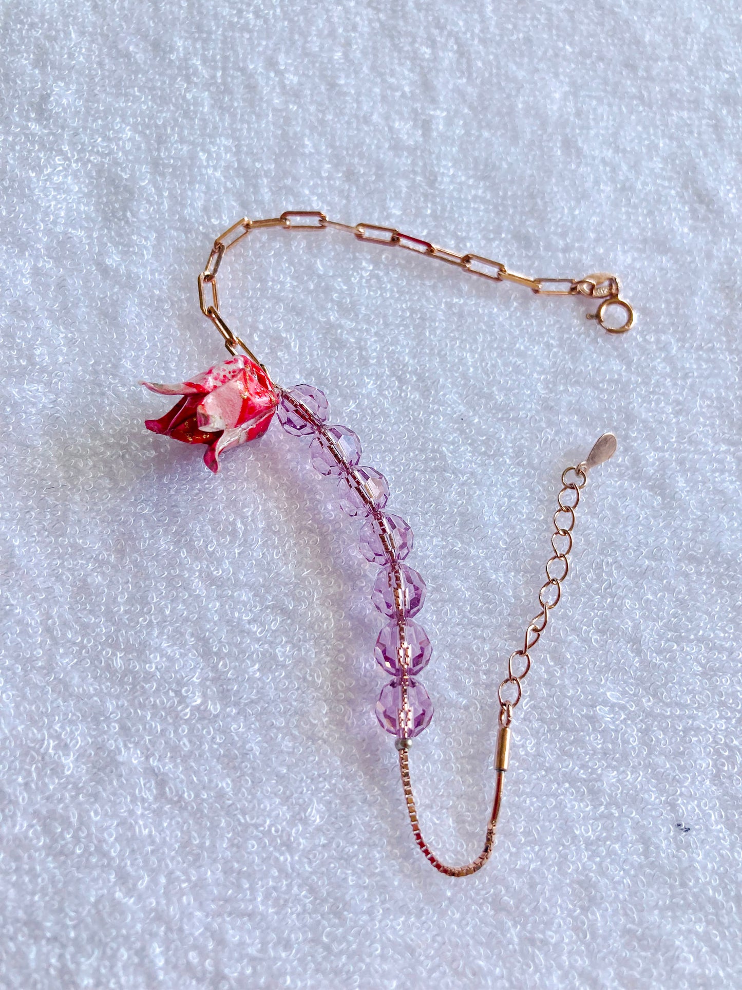 One of a Kind - Blossoming Beauty Origami Tulip Bracelet with Swarovski Crystals