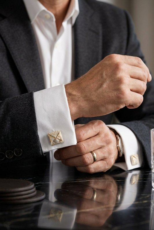 Custom Cufflinks for Men – Moonlit Bond Origami Handmade