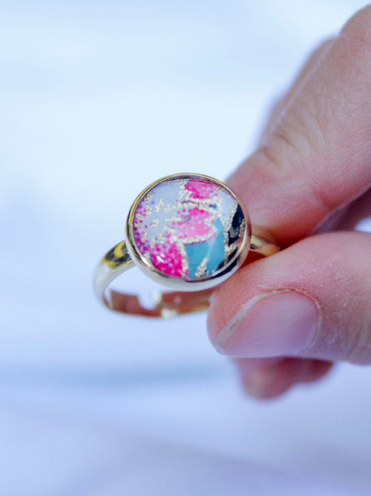 Handmade Washi Paper Ring – Blossom Sky Origami Design