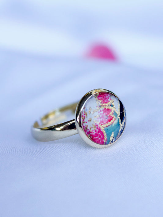 Handmade Washi Paper Ring – Blossom Sky Origami Design
