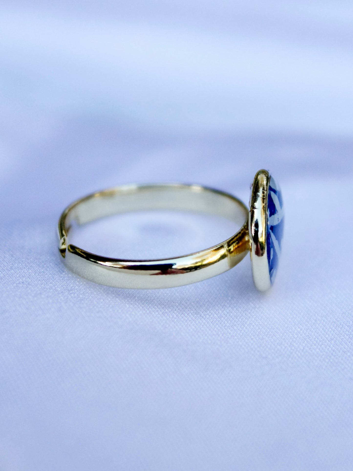 Handmade Washi Paper Ring – Indigo Echo Origami Design