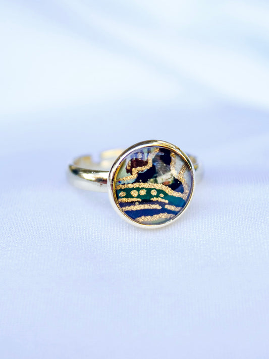 Handmade Washi Paper Ring – Forest Heart Origami Design