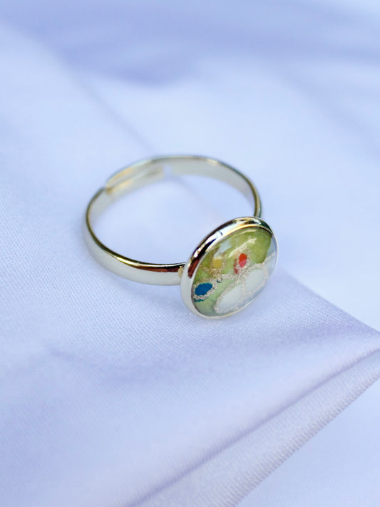 Handmade Washi Paper Ring – Whispering Leaves Origami Design