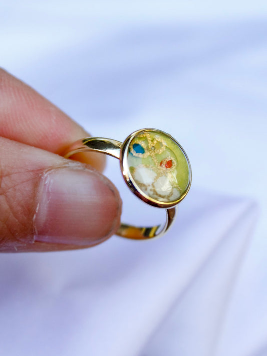 Handmade Washi Paper Ring – Whispering Leaves Origami Design