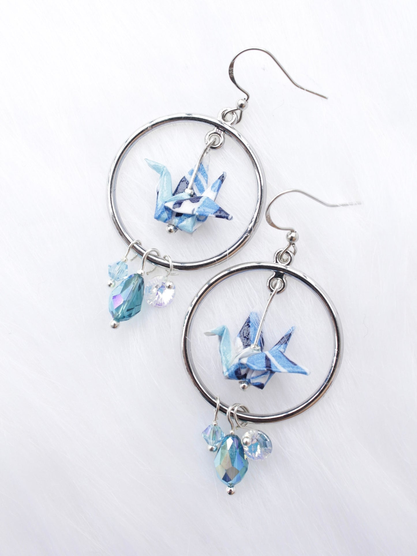 Handmade Origami Earrings – Whispering Crane Sparkle