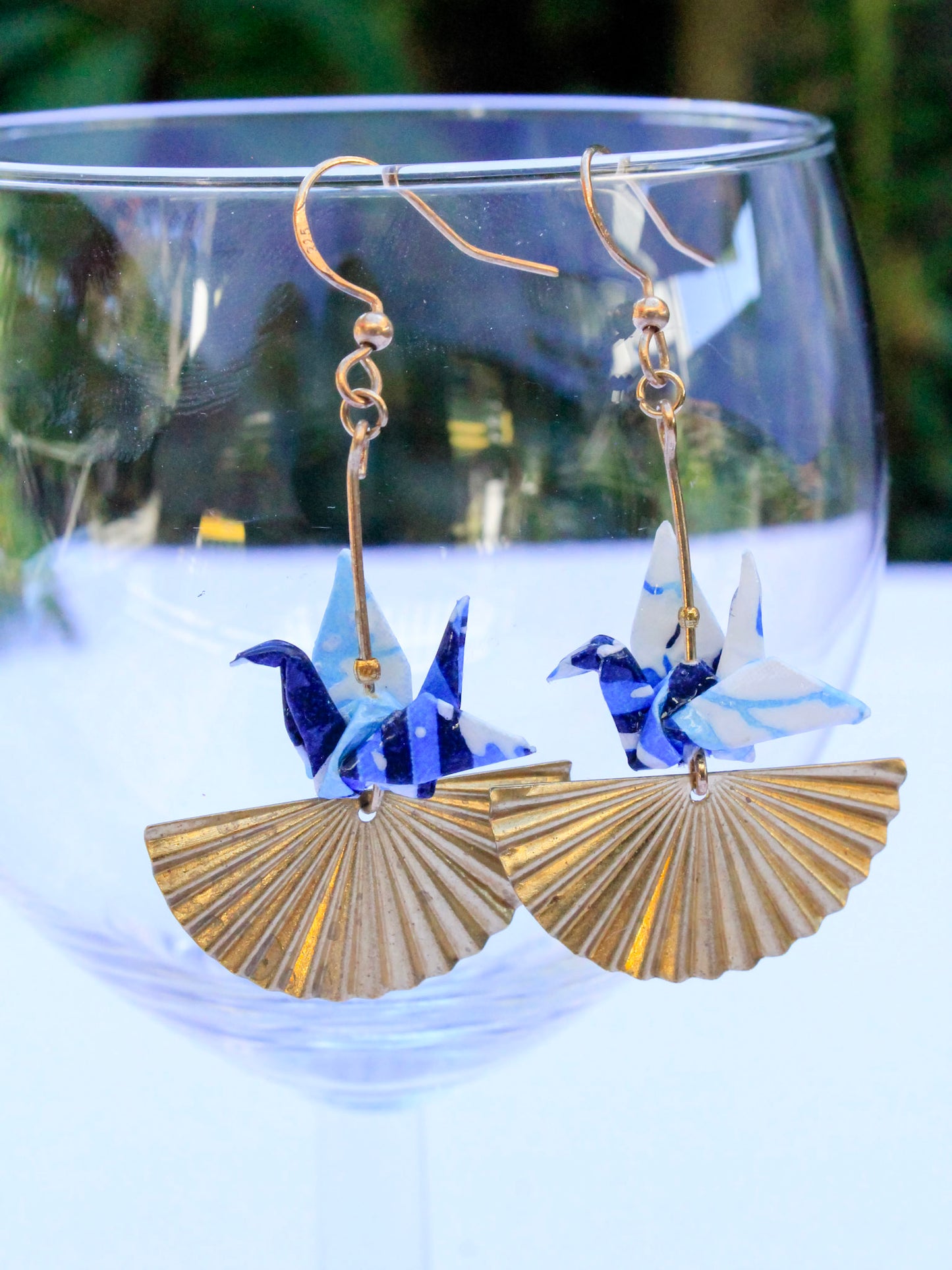 origami-crane-golden-fan-earrings-blue