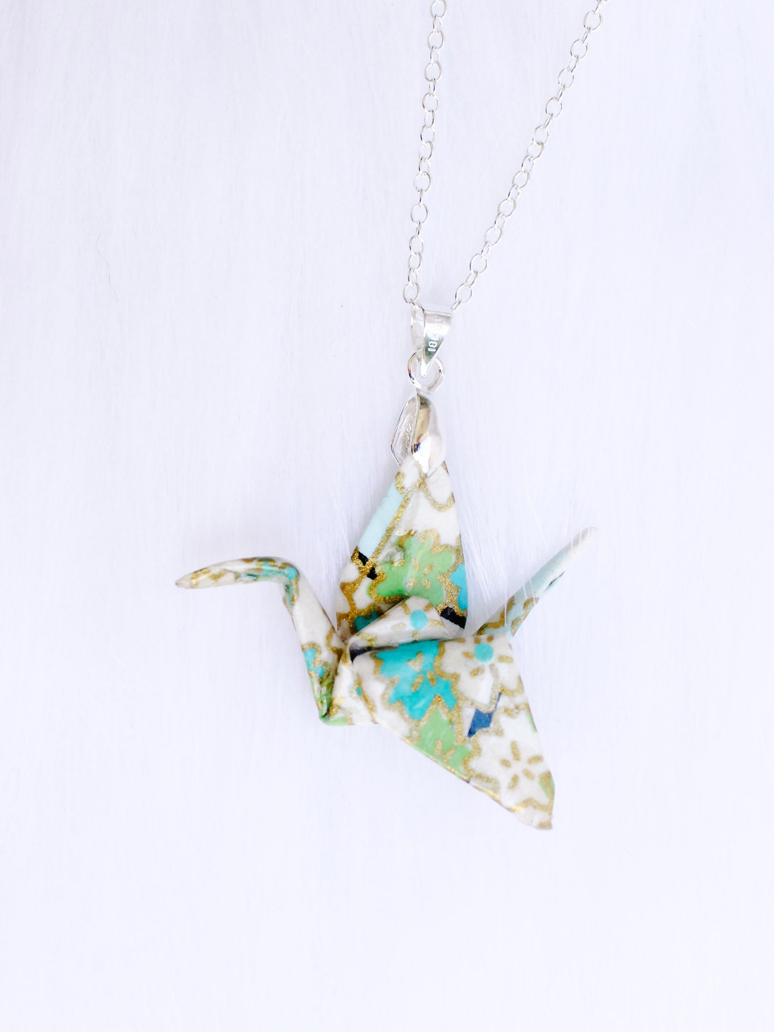 Origami-Crane-Necklace-Teal