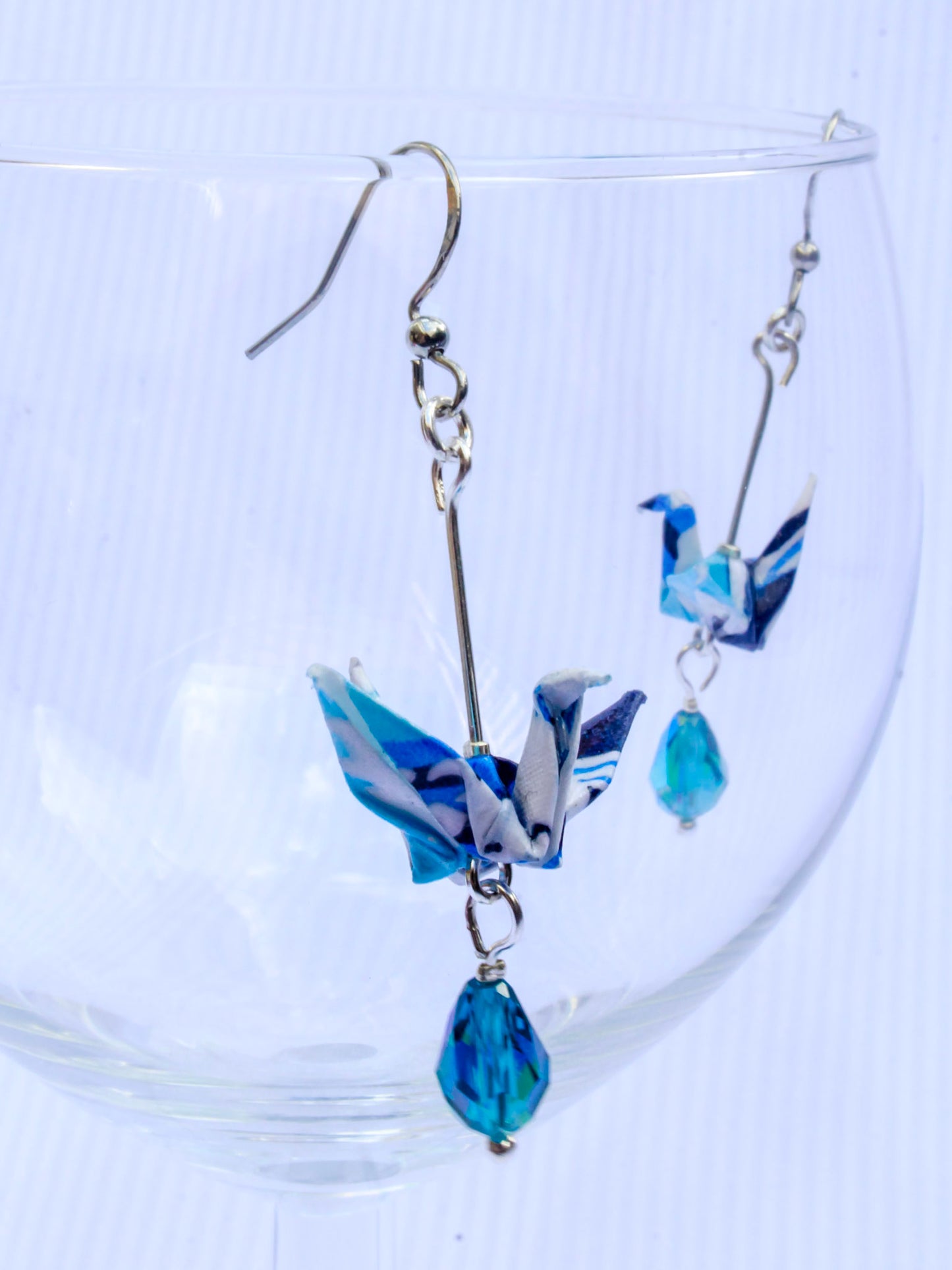 Origami-Earrings-Swarovski-Crane-Gleam-Blue