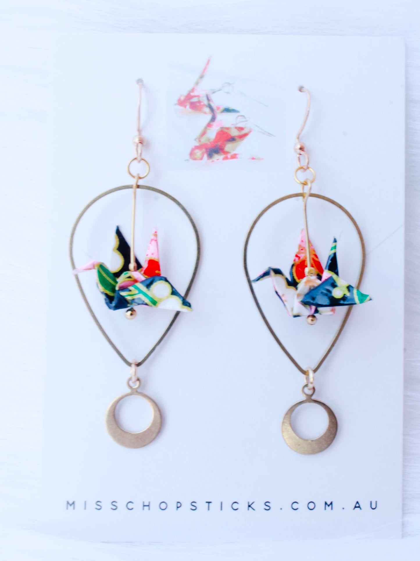 Handmade Origami Earrings – Transcendence Crane Loops