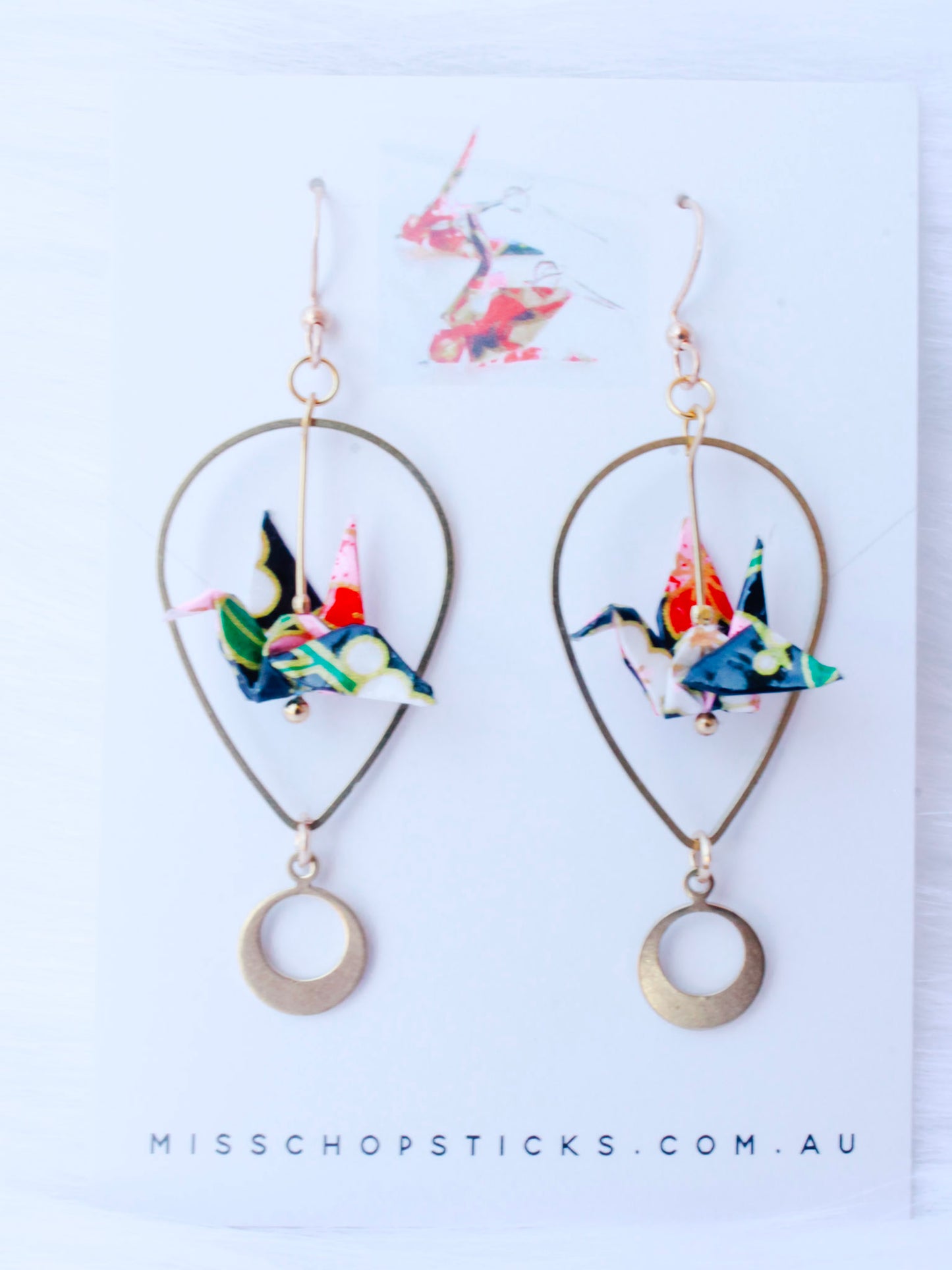 Origami Earrings - Transcendence Crane Loops: The Artful Flip