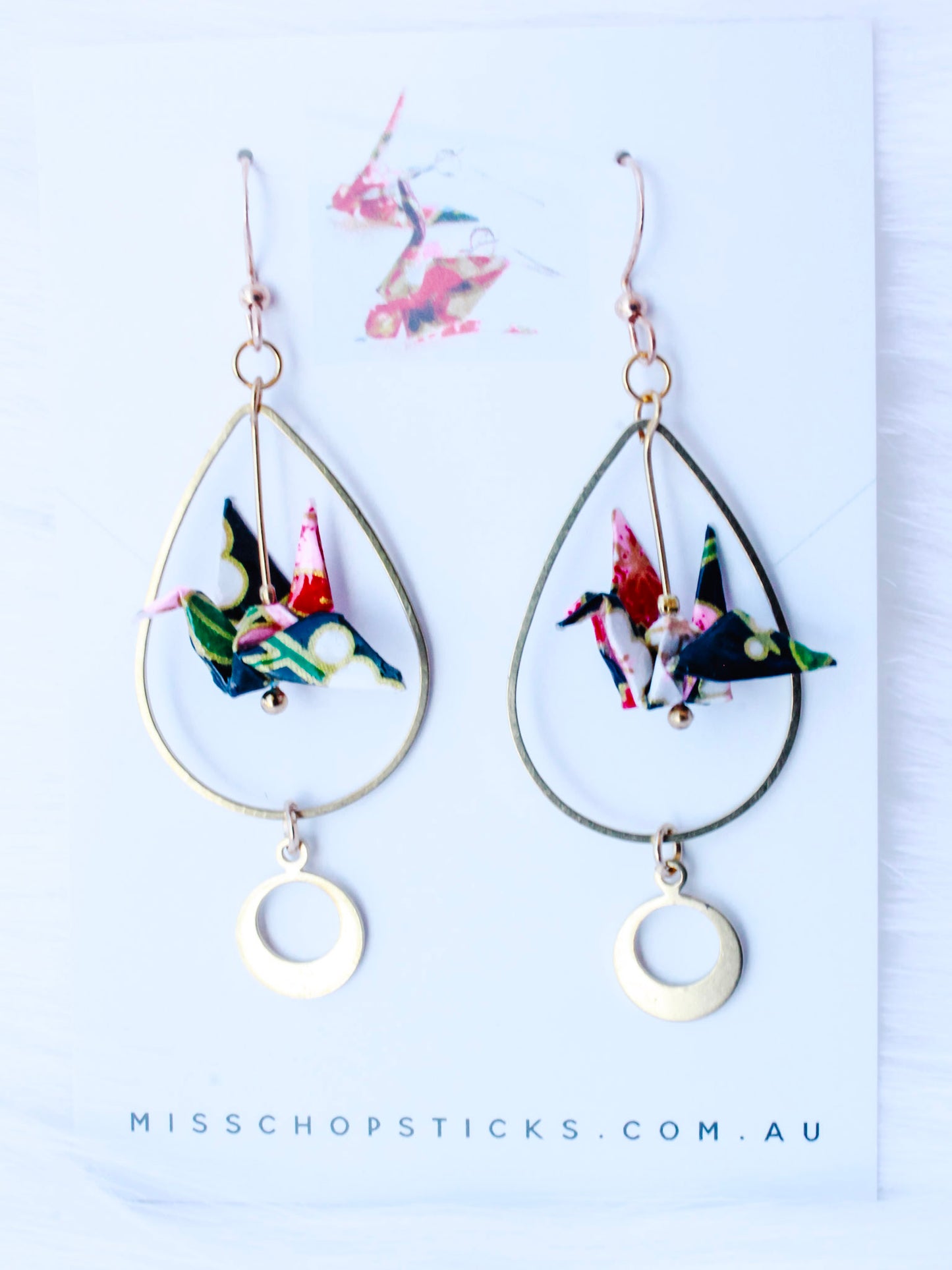 Origami Earrings - Transcendence Crane Loops: The Artful Flip