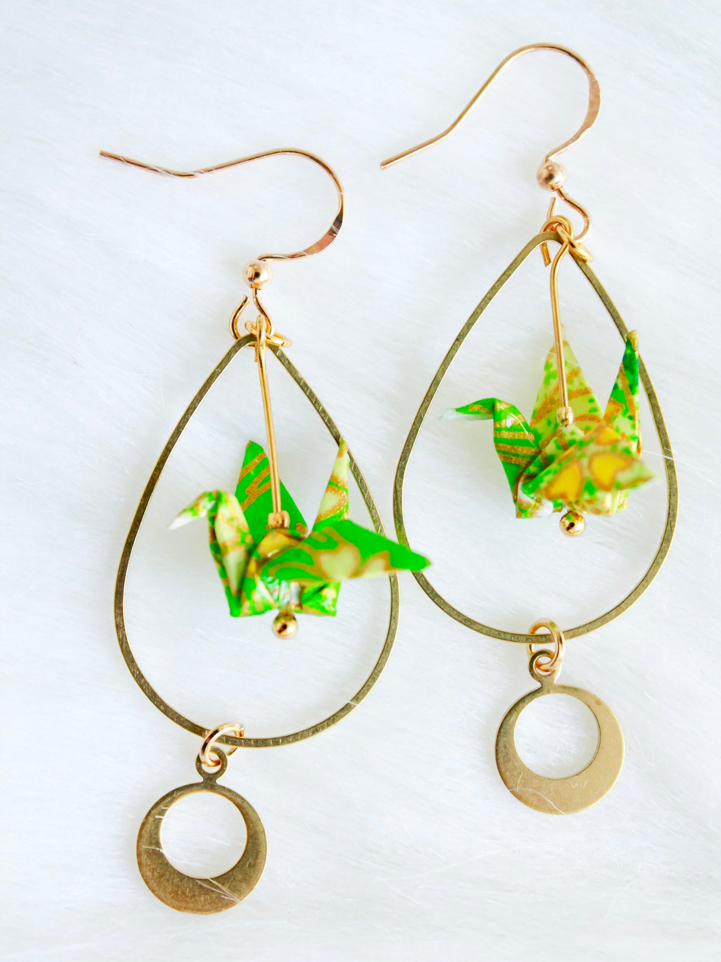 Origami Earrings - Transcendence Crane Loops: The Artful Flip