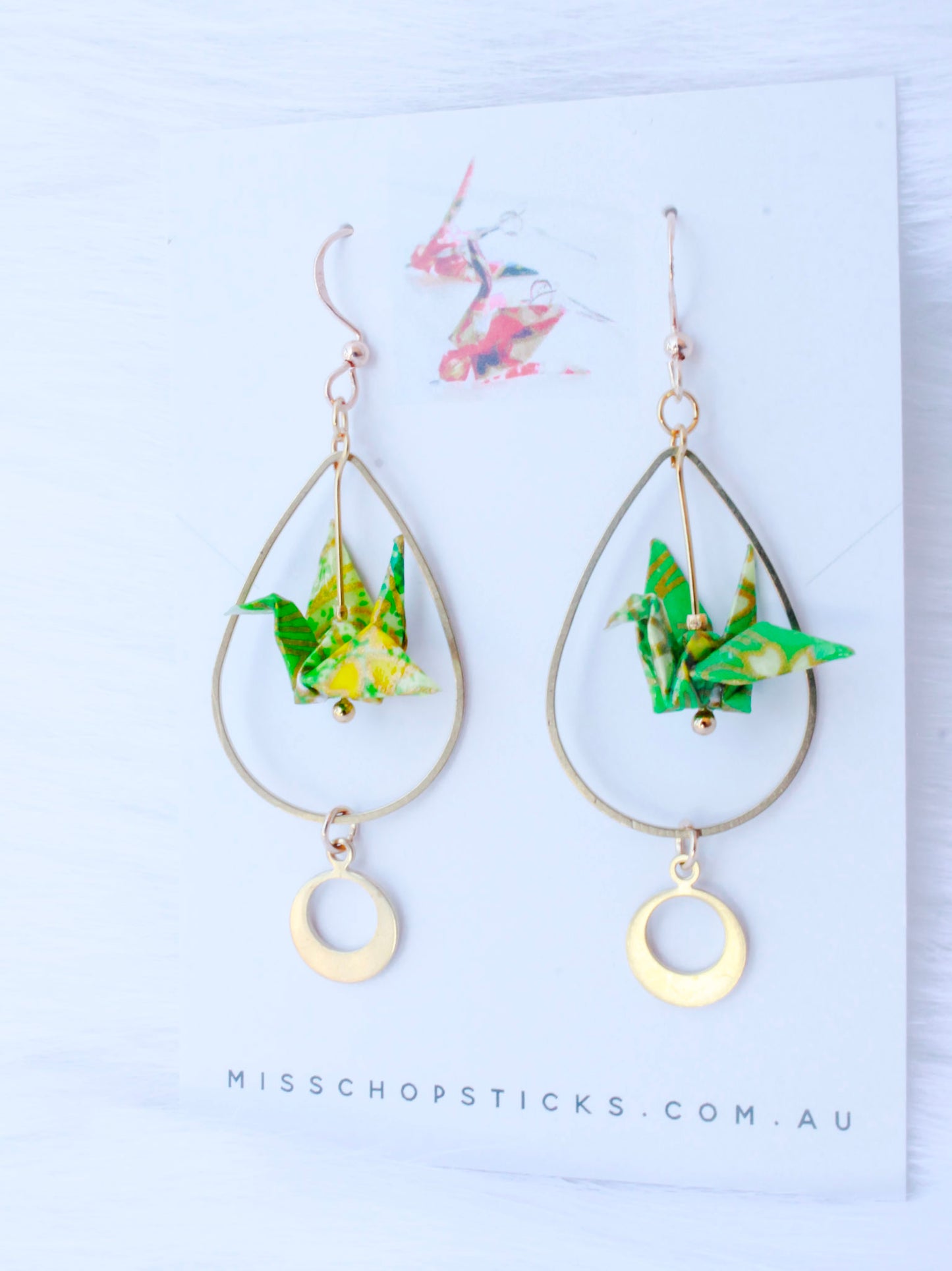 Handmade Origami Earrings – Transcendence Crane Loops