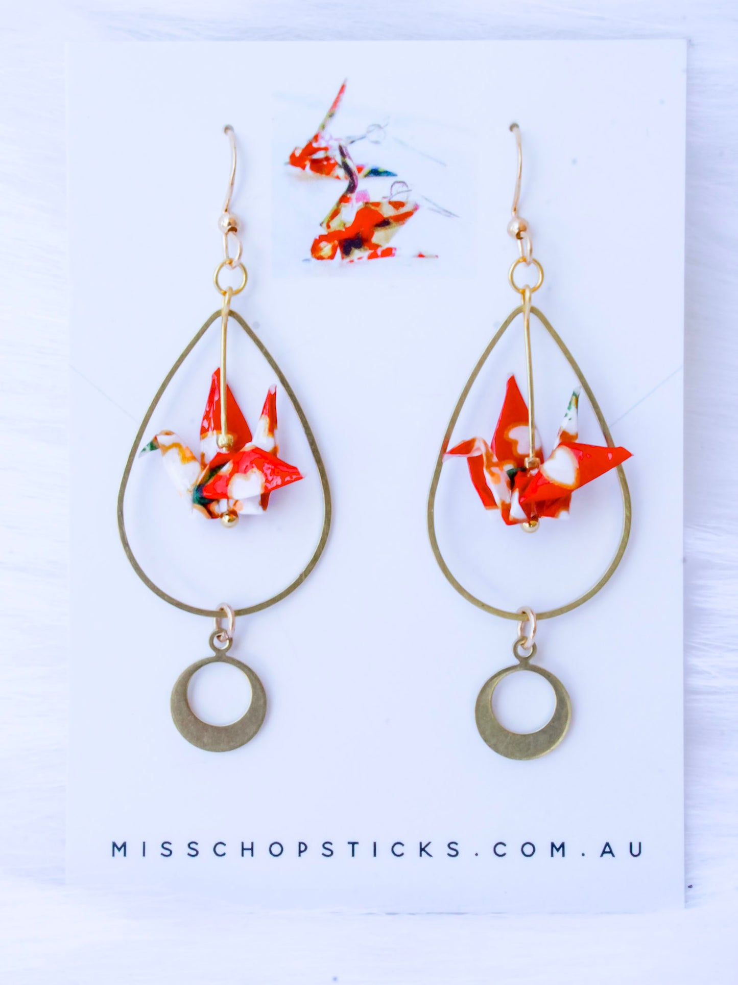 Handmade Origami Earrings – Transcendence Crane Loops