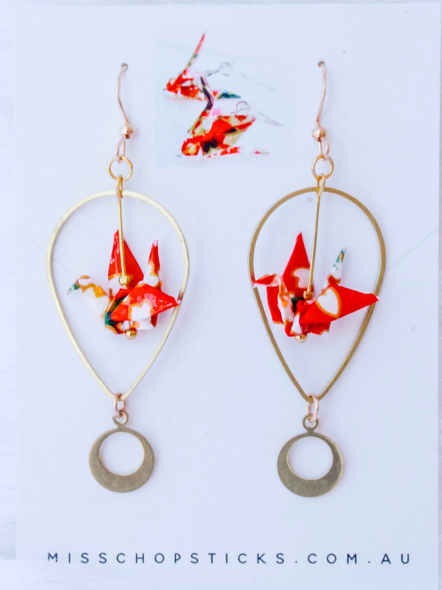 Handmade Origami Earrings – Transcendence Crane Loops