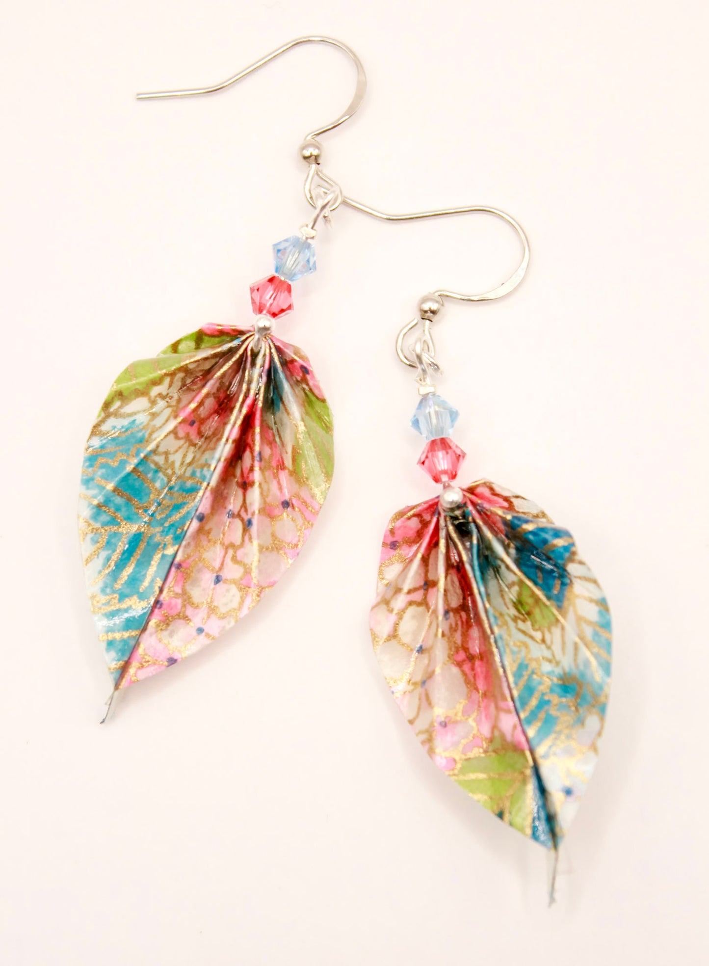 Origami-Leaf-Earrings