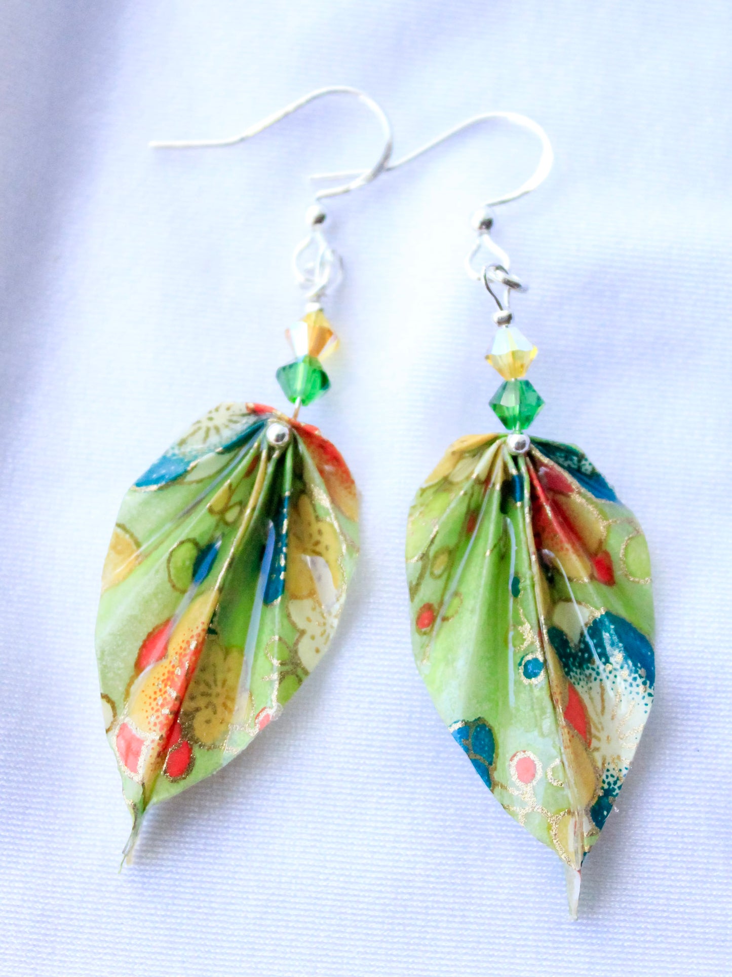 Origami Earrings - Nature's Leafy Elegance