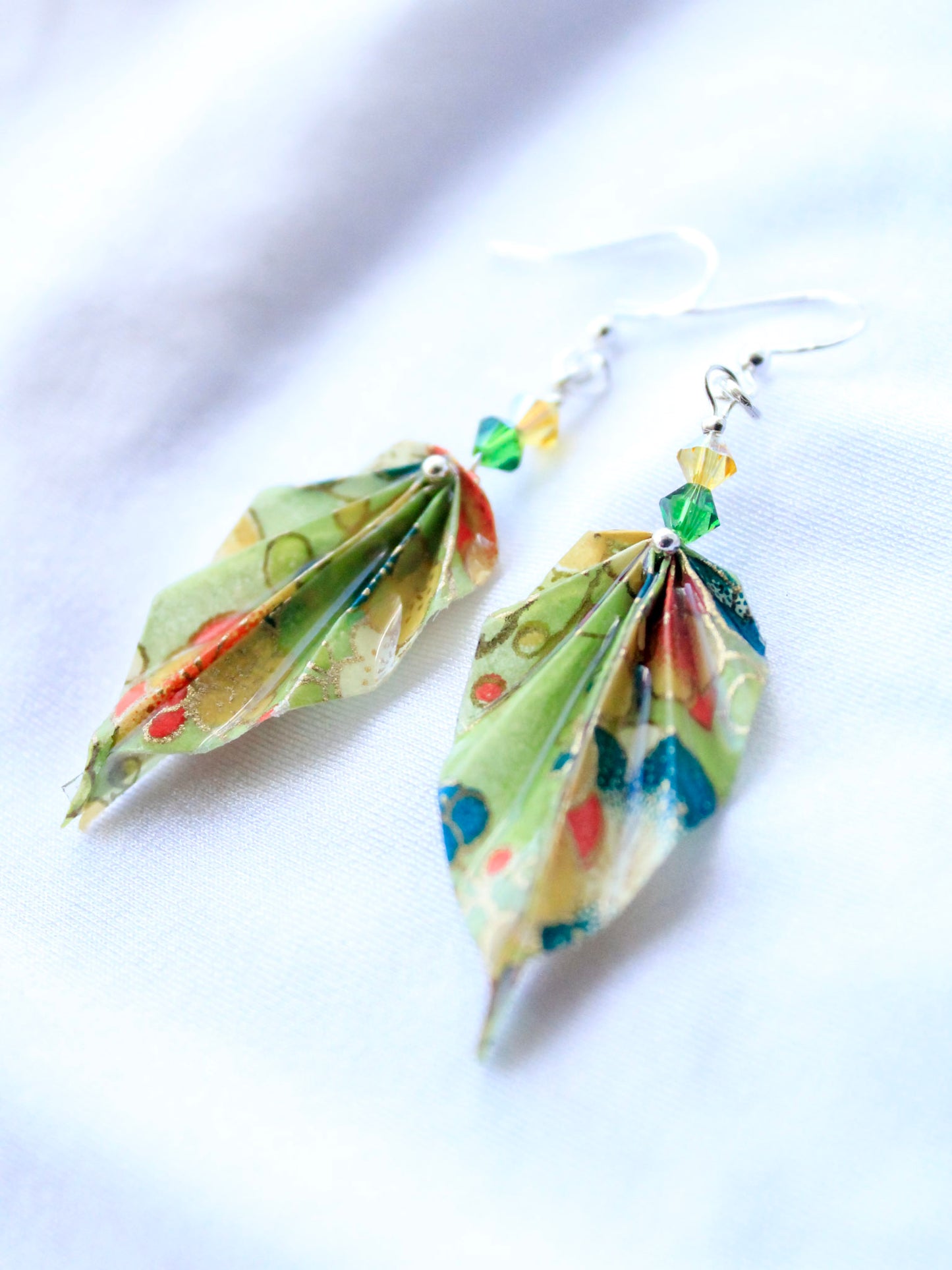 Handmade Origami Leaf Earrings – Nature’s Leafy Elegance