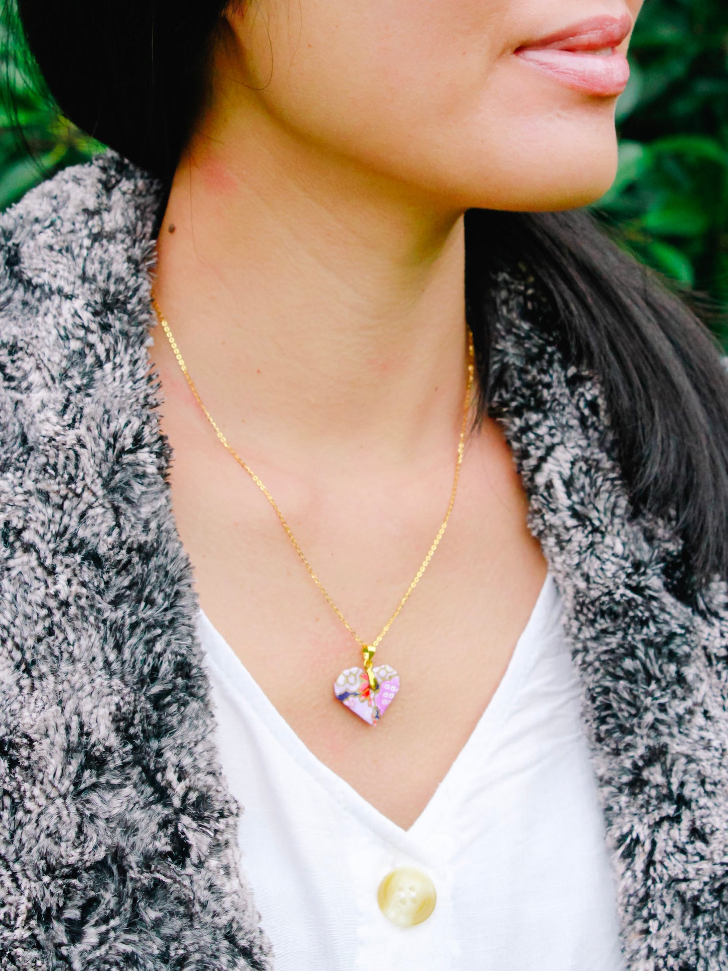 Origami Necklace - Love Heart