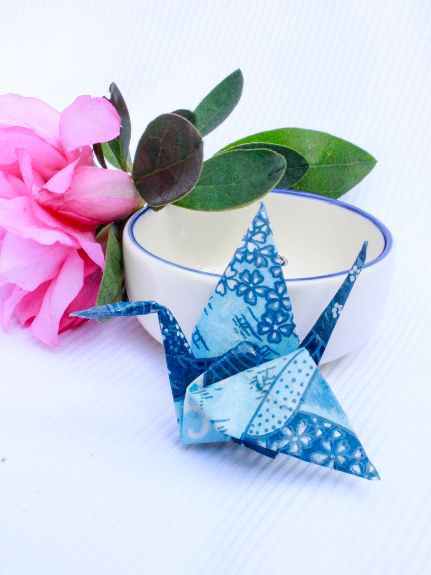 Handmade Origami Brooch – Tranquil Serenity Crane Design