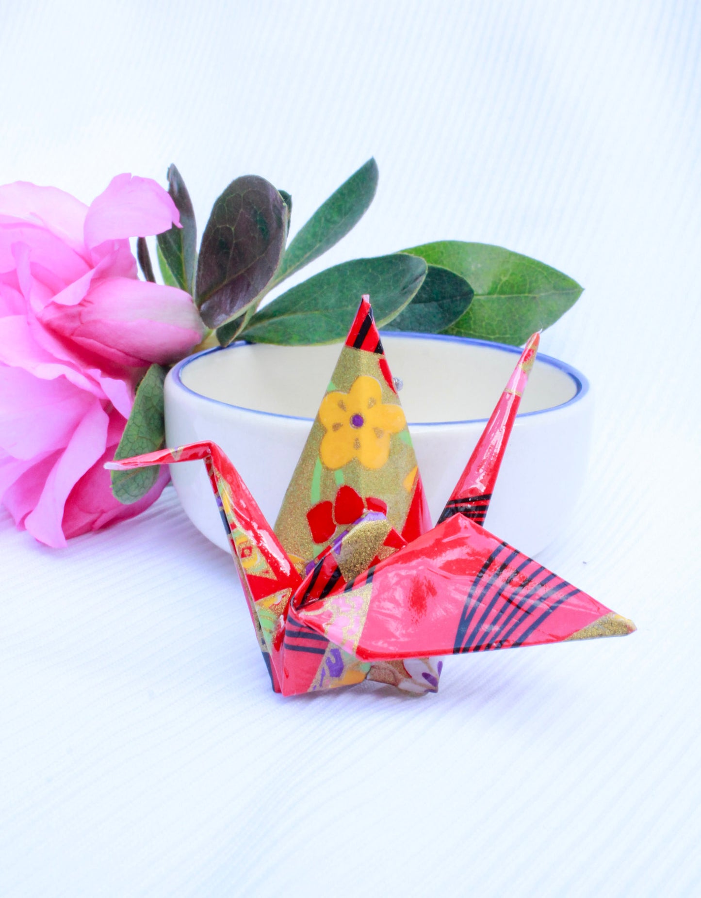 Handmade Origami Brooch – Tranquil Serenity Crane Design