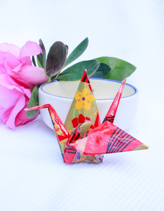 Handmade Origami Brooch – Tranquil Serenity Crane Design