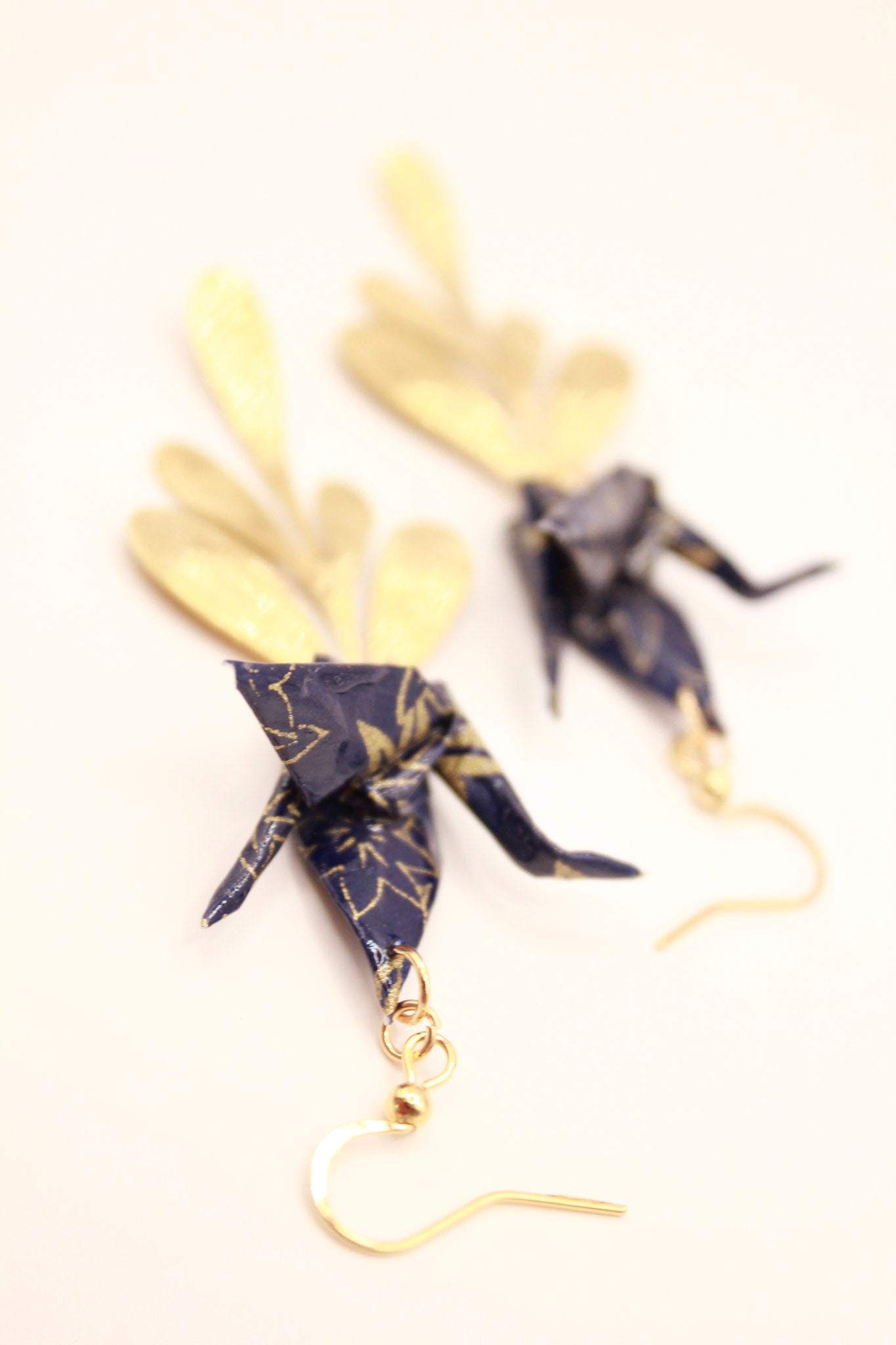 Origami-Crane-Statement-Earrings-gold