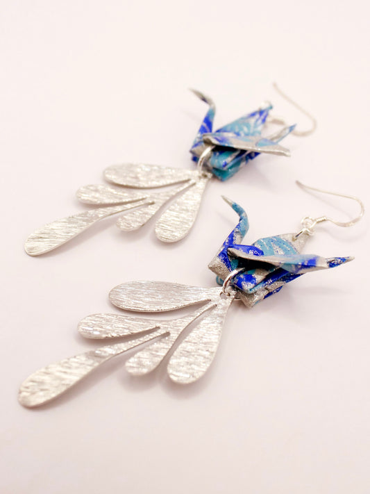 Origami Earrings - Dreameweaver Crane Elegance + Chocolate Bundle