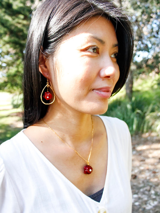 Mother’s Day Gift Origami Rose Necklace | Handmade Gold Floral Jewelry for Her
