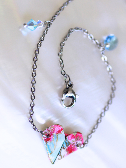 Handmade Origami Bracelets – Swarovski Crystal Heart Design