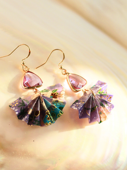 Crystal Origami Fan Earrings | Mother’s Day Gift for Mom Australia