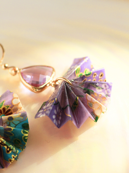 Crystal Origami Fan Earrings | Mother’s Day Gift for Mom Australia