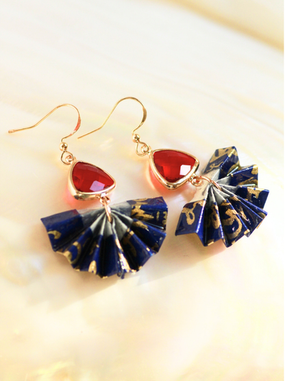 Crystal Origami Fan Earrings | Mother’s Day Gift for Mom Australia