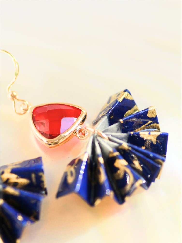 Crystal Origami Fan Earrings | Mother’s Day Gift for Mom Australia