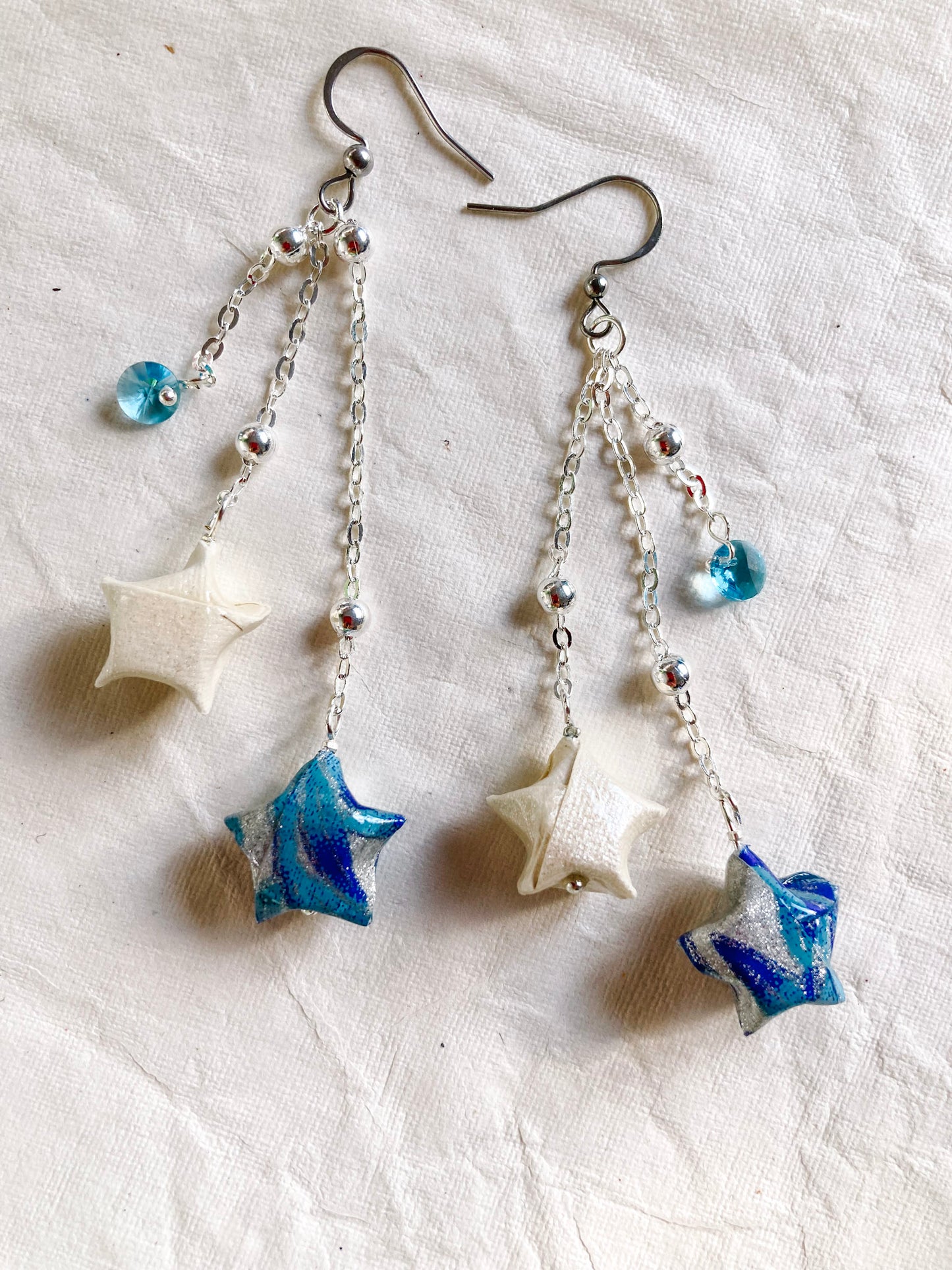 Origami Earrings - Swarovski Starry Night Splendoro