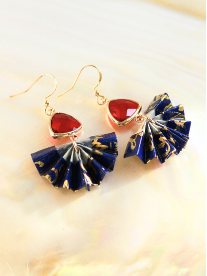 Crystal Origami Fan Earrings | Mother’s Day Gift for Mom Australia