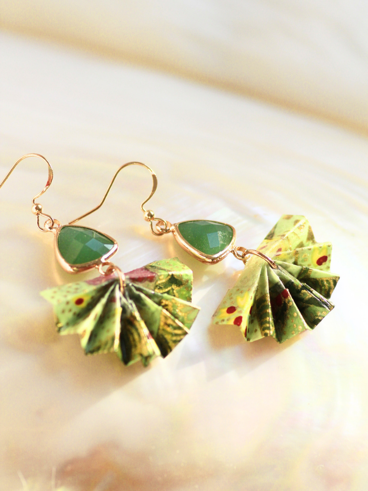 Crystal Origami Fan Earrings | Mother’s Day Gift for Mom Australia