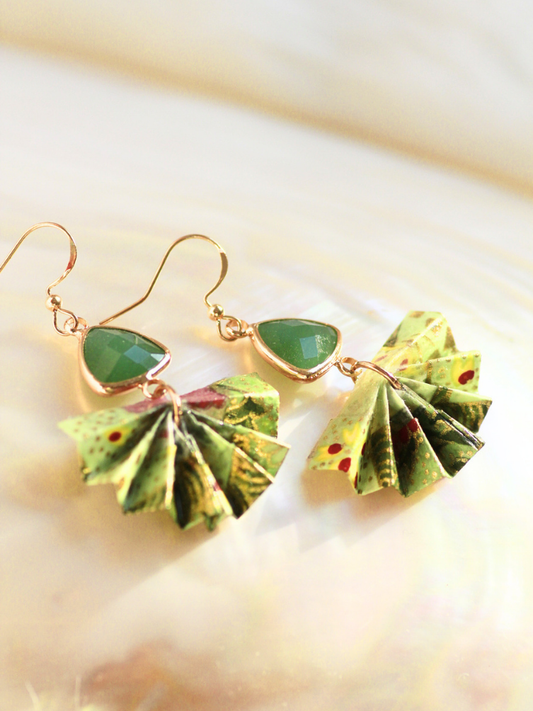 Crystal Origami Fan Earrings | Mother’s Day Gift for Mom Australia