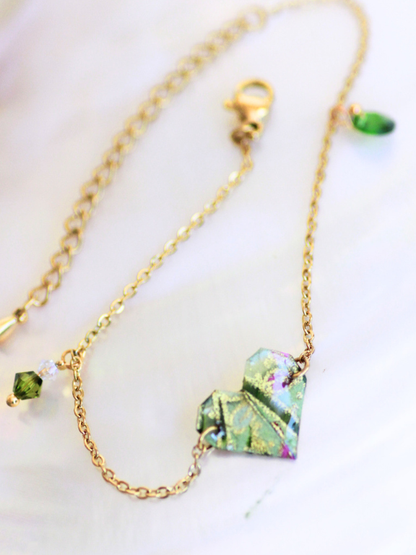 Handmade Origami Bracelets – Swarovski Crystal Heart Design