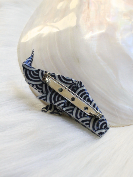 Deep Blue Tide Whale Brooch
