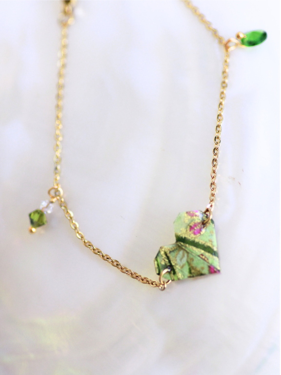 Handmade Origami Bracelets – Swarovski Crystal Heart Design