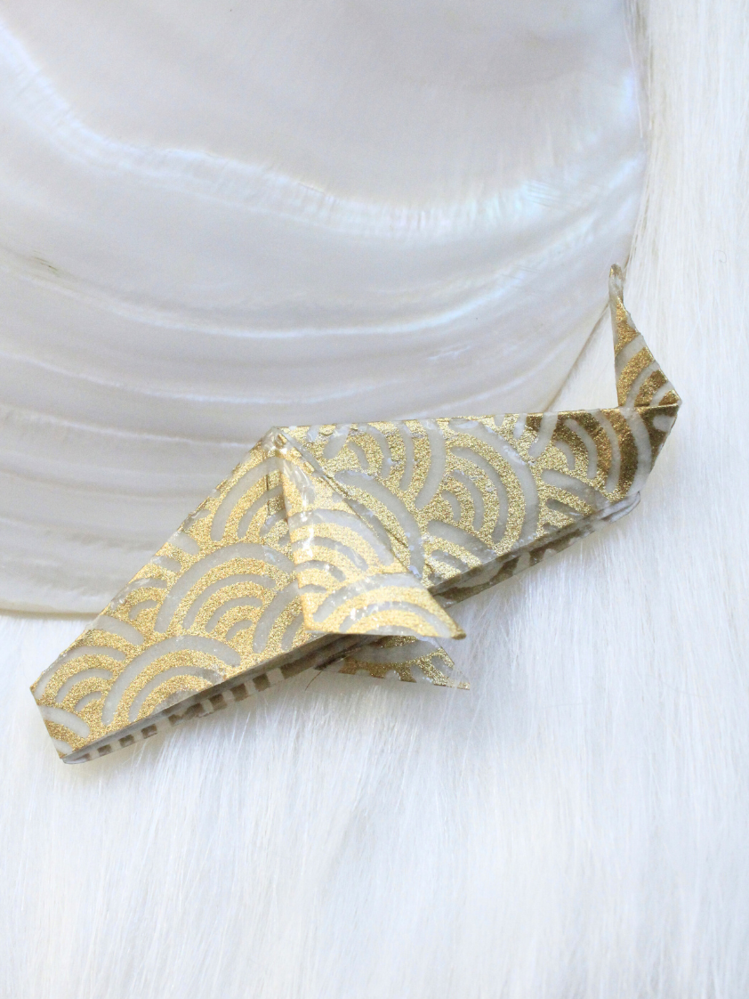 Golden Horizon Whale Brooch