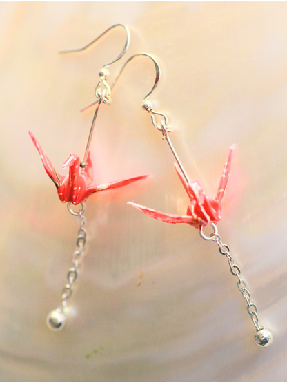 Lightweight handmade crane earrings mommy to be mothers day gift jewellery