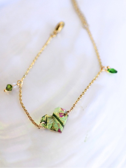 Handmade Origami Bracelets – Swarovski Crystal Heart Design