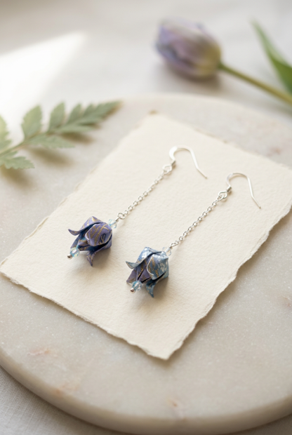 Origami Tulip Earrings Australia | Lavender Morning Handmade Japanese Washi Jewellery